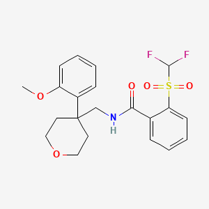 2-((difluoromethyl)sulfonyl)-N-((4-(2-methoxyphenyl)tetrahydro-2H-pyran-4-yl)methyl)benzamide