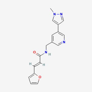 (E)-3-(furan-2-yl)-N-((5-(1-methyl-1H-pyrazol-4-yl)pyridin-3-yl)methyl)acrylamide