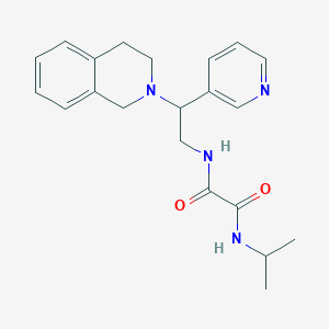 molecular formula C21H26N4O2 B2493833 N-[2-(3,4-dihydroisoquinolin-2(1H)-yl)-2-pyridin-3-ylethyl]-N'-isopropylethanediamide CAS No. 903286-98-6