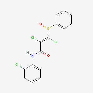 molecular formula C15H10Cl3NO2S B2493872 (E)-2,3-dichloro-N-(2-chlorophenyl)-3-(phenylsulfinyl)-2-propenamide CAS No. 956777-42-7