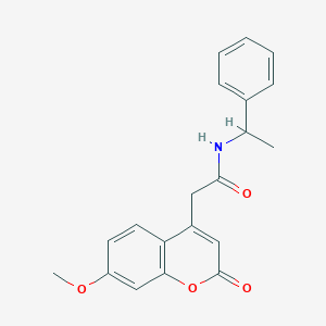 molecular formula C20H19NO4 B2493874 2-(7-methoxy-2-oxo-2H-chromen-4-yl)-N-(1-phenylethyl)acetamide CAS No. 919761-85-6