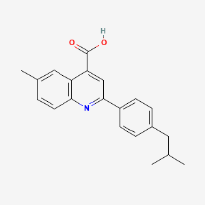 molecular formula C21H21NO2 B2493897 2-(4-Isobutylphenyl)-6-methylquinoline-4-carboxylic acid CAS No. 438219-40-0