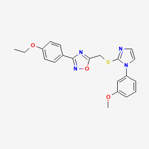 B2493952 3-(4-ethoxyphenyl)-5-(((1-(3-methoxyphenyl)-1H-imidazol-2-yl)thio)methyl)-1,2,4-oxadiazole CAS No. 1111966-06-3