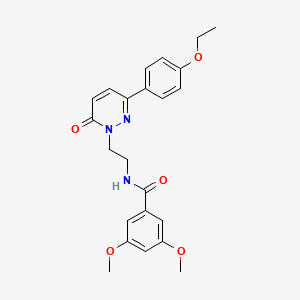 molecular formula C23H25N3O5 B2493990 N-(2-(3-(4-ethoxyphenyl)-6-oxopyridazin-1(6H)-yl)ethyl)-3,5-dimethoxybenzamide CAS No. 921533-50-8