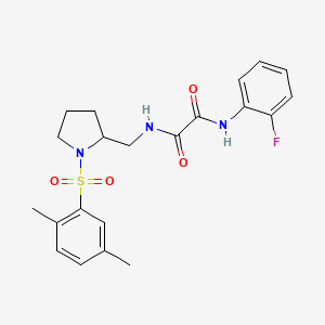 N1-((1-((2,5-dimethylphenyl)sulfonyl)pyrrolidin-2-yl)methyl)-N2-(2-fluorophenyl)oxalamide