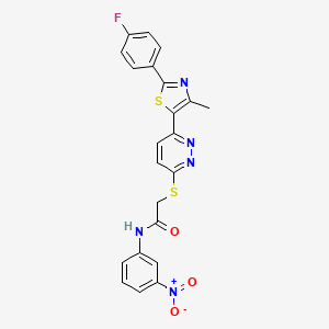2-((6-(2-(4-fluorophenyl)-4-methylthiazol-5-yl)pyridazin-3-yl)thio)-N-(3-nitrophenyl)acetamide