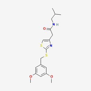 2-(2-((3,5-dimethoxybenzyl)thio)thiazol-4-yl)-N-isobutylacetamide