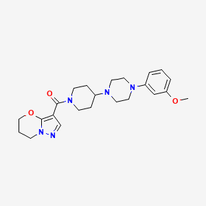 (6,7-dihydro-5H-pyrazolo[5,1-b][1,3]oxazin-3-yl)(4-(4-(3-methoxyphenyl)piperazin-1-yl)piperidin-1-yl)methanone