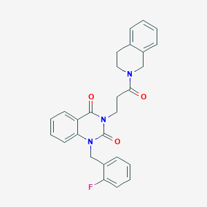 3-(3-(3,4-dihydroisoquinolin-2(1H)-yl)-3-oxopropyl)-1-(2-fluorobenzyl)quinazoline-2,4(1H,3H)-dione