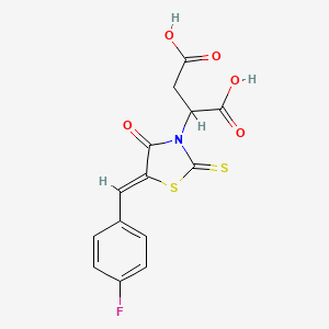2-[(5Z)-5-[(4-fluorophenyl)methylidene]-4-oxo-2-sulfanylidene-1,3-thiazolidin-3-yl]butanedioic acid
