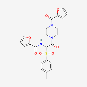 N-(2-(4-(furan-2-carbonyl)piperazin-1-yl)-2-oxo-1-tosylethyl)furan-2-carboxamide