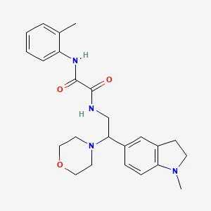 molecular formula C24H30N4O3 B2494080 N1-(2-(1-methylindolin-5-yl)-2-morpholinoethyl)-N2-(o-tolyl)oxalamide CAS No. 922068-00-6
