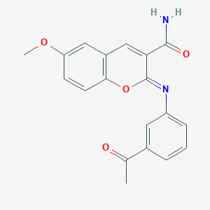 (2Z)-2-[(3-acetylphenyl)imino]-6-methoxy-2H-chromene-3-carboxamide