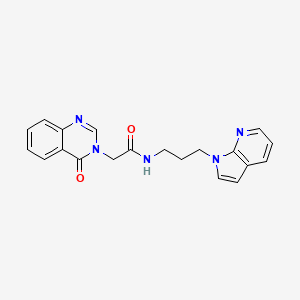 molecular formula C20H19N5O2 B2494089 N-(3-(1H-pyrrolo[2,3-b]pyridin-1-yl)propyl)-2-(4-oxoquinazolin-3(4H)-yl)acetamide CAS No. 1795300-81-0