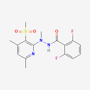 molecular formula C16H17F2N3O3S B2494119 N'-[4,6-dimethyl-3-(methylsulfonyl)-2-pyridinyl]-2,6-difluoro-N'-methylbenzenecarbohydrazide CAS No. 341967-39-3