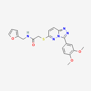 molecular formula C20H19N5O4S B2494131 2-{[3-(3,4-dimethoxyphenyl)-[1,2,4]triazolo[4,3-b]pyridazin-6-yl]sulfanyl}-N-[(furan-2-yl)methyl]acetamide CAS No. 852437-75-3