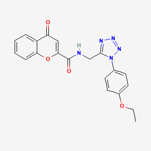 molecular formula C20H17N5O4 B2494169 N-((1-(4-ethoxyphenyl)-1H-tetrazol-5-yl)methyl)-4-oxo-4H-chromene-2-carboxamide CAS No. 941921-98-8