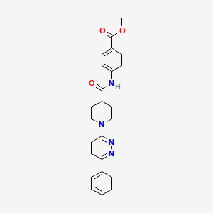 molecular formula C24H24N4O3 B2494184 methyl 4-[1-(6-phenylpyridazin-3-yl)piperidine-4-amido]benzoate CAS No. 1105217-00-2