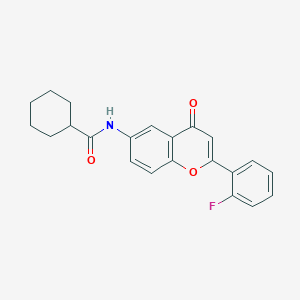 molecular formula C22H20FNO3 B2494210 N-[2-(2-fluorophenyl)-4-oxo-4H-chromen-6-yl]cyclohexanecarboxamide CAS No. 923221-63-0