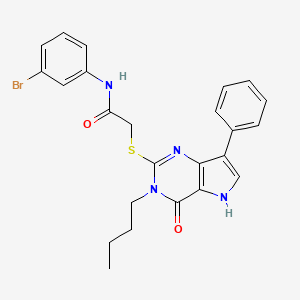 molecular formula C24H23BrN4O2S B2494216 N-(3-bromophenyl)-2-((3-butyl-4-oxo-7-phenyl-4,5-dihydro-3H-pyrrolo[3,2-d]pyrimidin-2-yl)thio)acetamide CAS No. 2034352-03-7