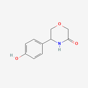 molecular formula C10H11NO3 B2494217 5-(4-Hydroxyphenyl)morpholin-3-one CAS No. 1391322-87-4