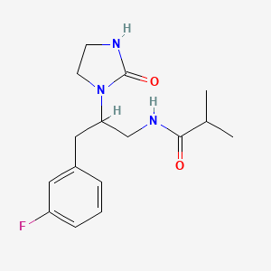 molecular formula C16H22FN3O2 B2494218 N-[3-(3-FLUOROPHENYL)-2-(2-OXOIMIDAZOLIDIN-1-YL)PROPYL]-2-METHYLPROPANAMIDE CAS No. 1421494-78-1