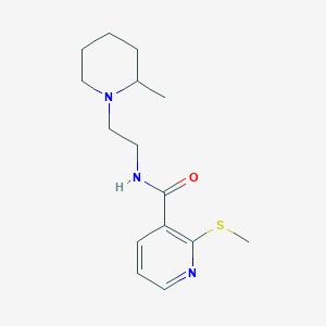 molecular formula C15H23N3OS B2494226 N-[2-(2-methylpiperidin-1-yl)ethyl]-2-(methylsulfanyl)pyridine-3-carboxamide CAS No. 1223634-43-2