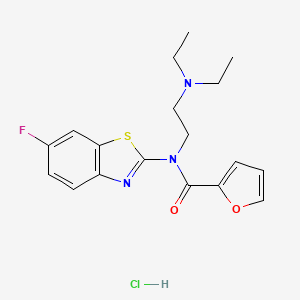 molecular formula C18H21ClFN3O2S B2494234 N-(2-(diethylamino)ethyl)-N-(6-fluorobenzo[d]thiazol-2-yl)furan-2-carboxamide hydrochloride CAS No. 1216819-93-0