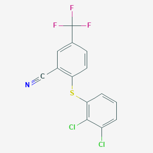 2-((2,3-Dichlorophenyl)sulfanyl)-5-(trifluoromethyl)benzenecarbonitrile
