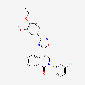 2-(3-chlorophenyl)-4-[3-(4-ethoxy-3-methoxyphenyl)-1,2,4-oxadiazol-5-yl]isoquinolin-1(2H)-one