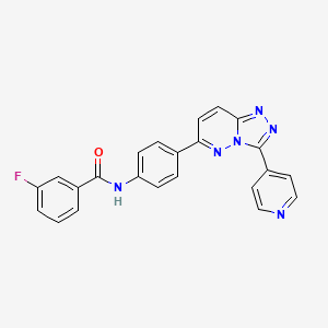 3-fluoro-N-[4-(3-pyridin-4-yl-[1,2,4]triazolo[4,3-b]pyridazin-6-yl)phenyl]benzamide