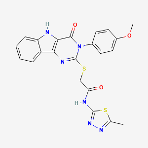 2-((3-(4-methoxyphenyl)-4-oxo-4,5-dihydro-3H-pyrimido[5,4-b]indol-2-yl)thio)-N-(5-methyl-1,3,4-thiadiazol-2-yl)acetamide