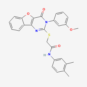 N-(3,4-dimethylphenyl)-2-[[3-(3-methoxyphenyl)-4-oxo-[1]benzofuro[3,2-d]pyrimidin-2-yl]sulfanyl]acetamide