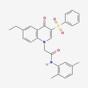 2-[3-(benzenesulfonyl)-6-ethyl-4-oxoquinolin-1-yl]-N-(2,5-dimethylphenyl)acetamide