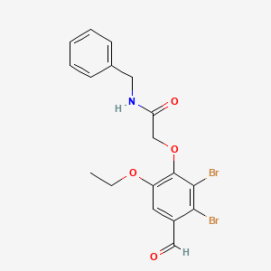molecular formula C18H17Br2NO4 B2494296 N-benzyl-2-(2,3-dibromo-6-ethoxy-4-formylphenoxy)acetamide CAS No. 832674-47-2