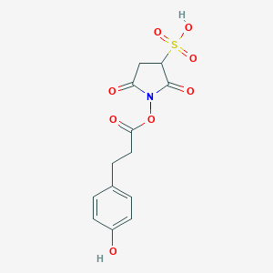 molecular formula C13H12NO8S- B024943 1-(3-(4-Hydroxyphenyl)-1-oxopropoxy)-2,5-dioxo-3-pyrrolidinesulfonic acid CAS No. 106327-86-0