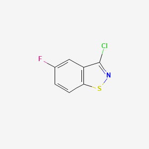 molecular formula C7H3ClFNS B2494327 3-Chloro-5-fluoro-1,2-benzothiazole CAS No. 1809150-12-6