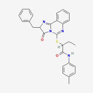 2-((2-benzyl-3-oxo-2,3-dihydroimidazo[1,2-c]quinazolin-5-yl)thio)-N-(p-tolyl)butanamide