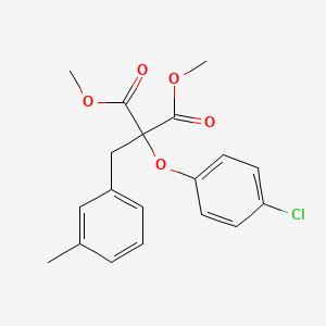 molecular formula C19H19ClO5 B2494343 Dimethyl 2-(4-chlorophenoxy)-2-(3-methylbenzyl)malonate CAS No. 338400-12-7
