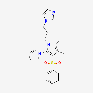 1-[3-[4-(Benzenesulfonyl)-2,3-dimethyl-5-pyrrol-1-ylpyrrol-1-yl]propyl]imidazole