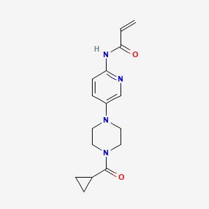 molecular formula C16H20N4O2 B2494364 N-[5-[4-(Cyclopropanecarbonyl)piperazin-1-yl]pyridin-2-yl]prop-2-enamide CAS No. 2305476-03-1
