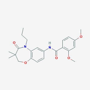 molecular formula C23H28N2O5 B2494368 N-(3,3-dimethyl-4-oxo-5-propyl-2,3,4,5-tetrahydro-1,5-benzoxazepin-7-yl)-2,4-dimethoxybenzamide CAS No. 921864-66-6