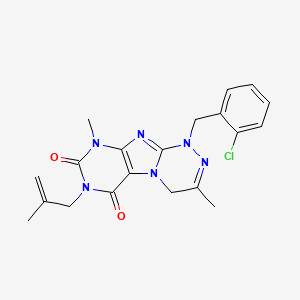 molecular formula C20H21ClN6O2 B2494371 1-[(2-chlorophenyl)methyl]-3,9-dimethyl-7-(2-methylprop-2-enyl)-4H-purino[8,7-c][1,2,4]triazine-6,8-dione CAS No. 919026-79-2