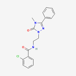 molecular formula C18H17ClN4O2 B2494430 2-chloro-N-[2-(4-methyl-5-oxo-3-phenyl-4,5-dihydro-1H-1,2,4-triazol-1-yl)ethyl]benzamide CAS No. 1203150-35-9
