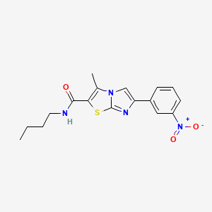 molecular formula C17H18N4O3S B2494468 N-butyl-3-methyl-6-(3-nitrophenyl)imidazo[2,1-b][1,3]thiazole-2-carboxamide CAS No. 852135-50-3