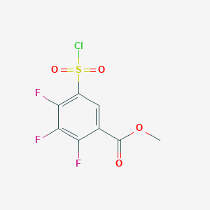 molecular formula C8H4ClF3O4S B2494489 Methyl 5-(chlorosulfonyl)-2,3,4-trifluorobenzoate CAS No. 2137649-82-0