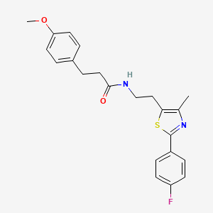 molecular formula C22H23FN2O2S B2494499 N-{2-[2-(4-fluorophenyl)-4-methyl-1,3-thiazol-5-yl]ethyl}-3-(4-methoxyphenyl)propanamide CAS No. 946374-65-8