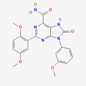 2-(2,5-dimethoxyphenyl)-9-(3-methoxyphenyl)-8-oxo-8,9-dihydro-7H-purine-6-carboxamide