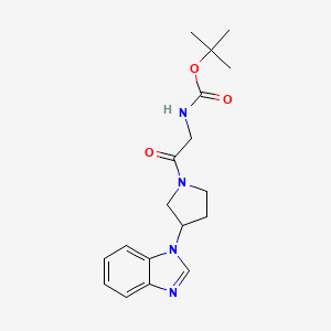 molecular formula C18H24N4O3 B2494516 tert-butyl (2-(3-(1H-benzo[d]imidazol-1-yl)pyrrolidin-1-yl)-2-oxoethyl)carbamate CAS No. 2034384-19-3