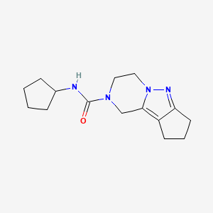 molecular formula C15H22N4O B2494517 N-cyclopentyl-7,8,11-triazatricyclo[6.4.0.0^{2,6}]dodeca-1,6-diene-11-carboxamide CAS No. 2034554-16-8